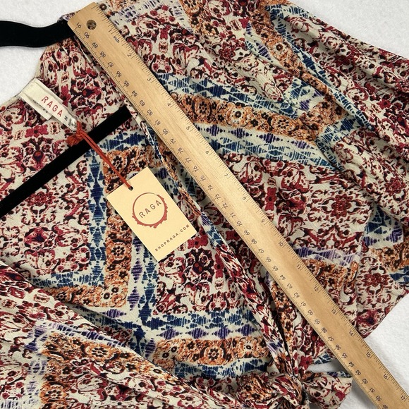 Revolve RAGA Dancing in the Desert Wrap Top Size M Multicolor Boho‎ Hippie Beach - Picture 8 of 8
